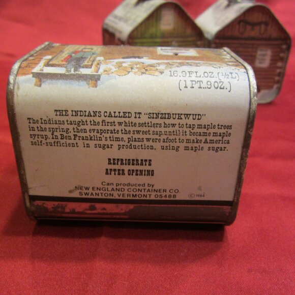 VTG 1984 TIN LOG CABIN VERMONT MAPLE SYRUP EMPTY 16.9 FL OZ CONTAINER $EACH - Picture 11 of 12